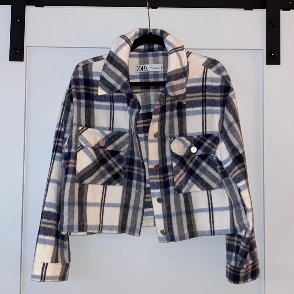 ZARA cropped flannel